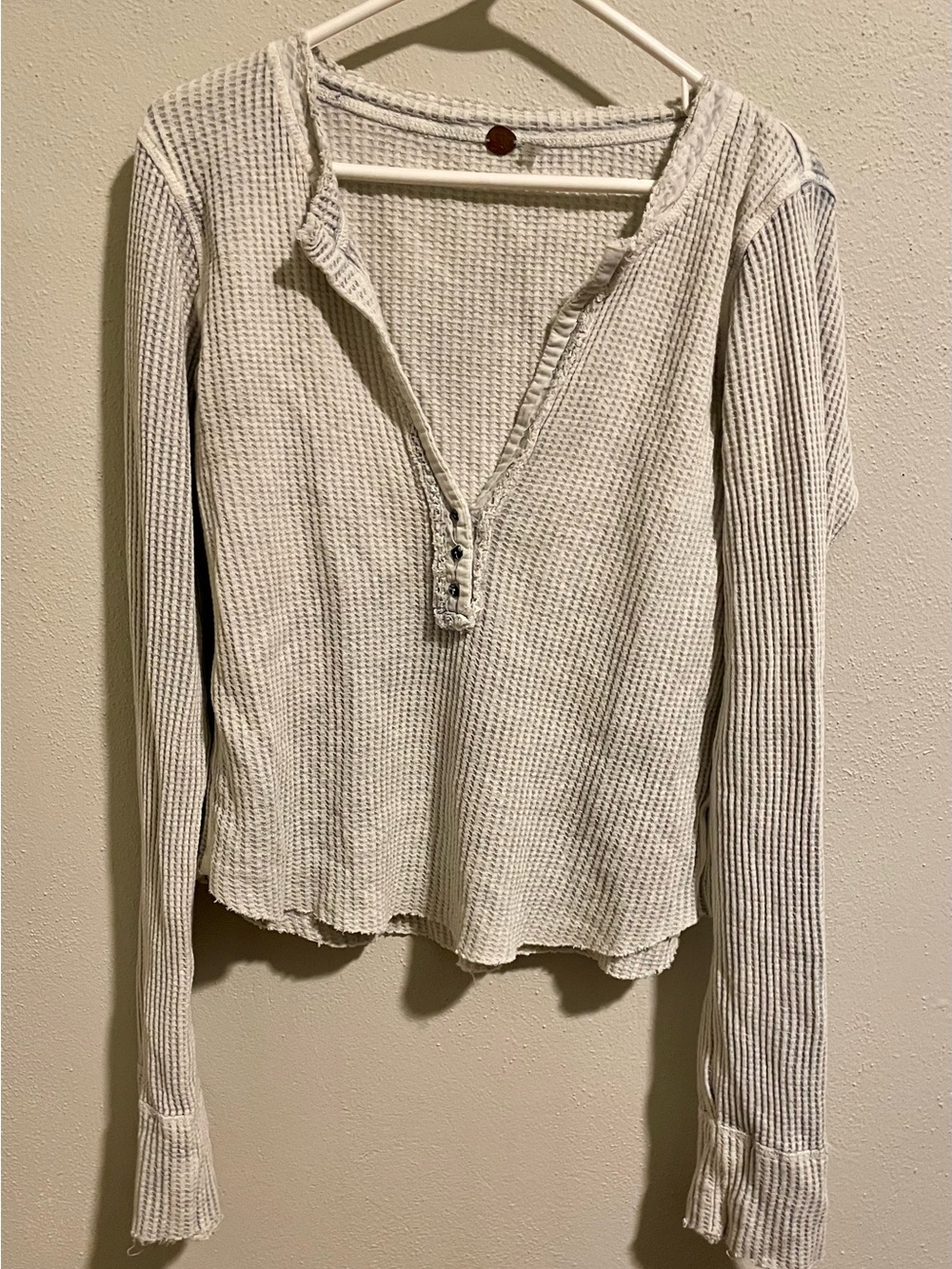 Free People One long sleeved ribbed v neck top